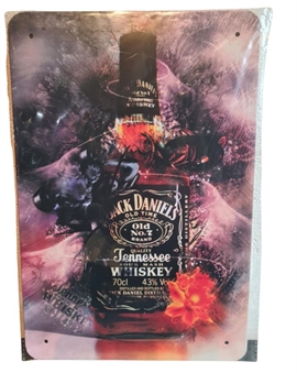 Retro Metallskylt - Jack Daniels Red Flower